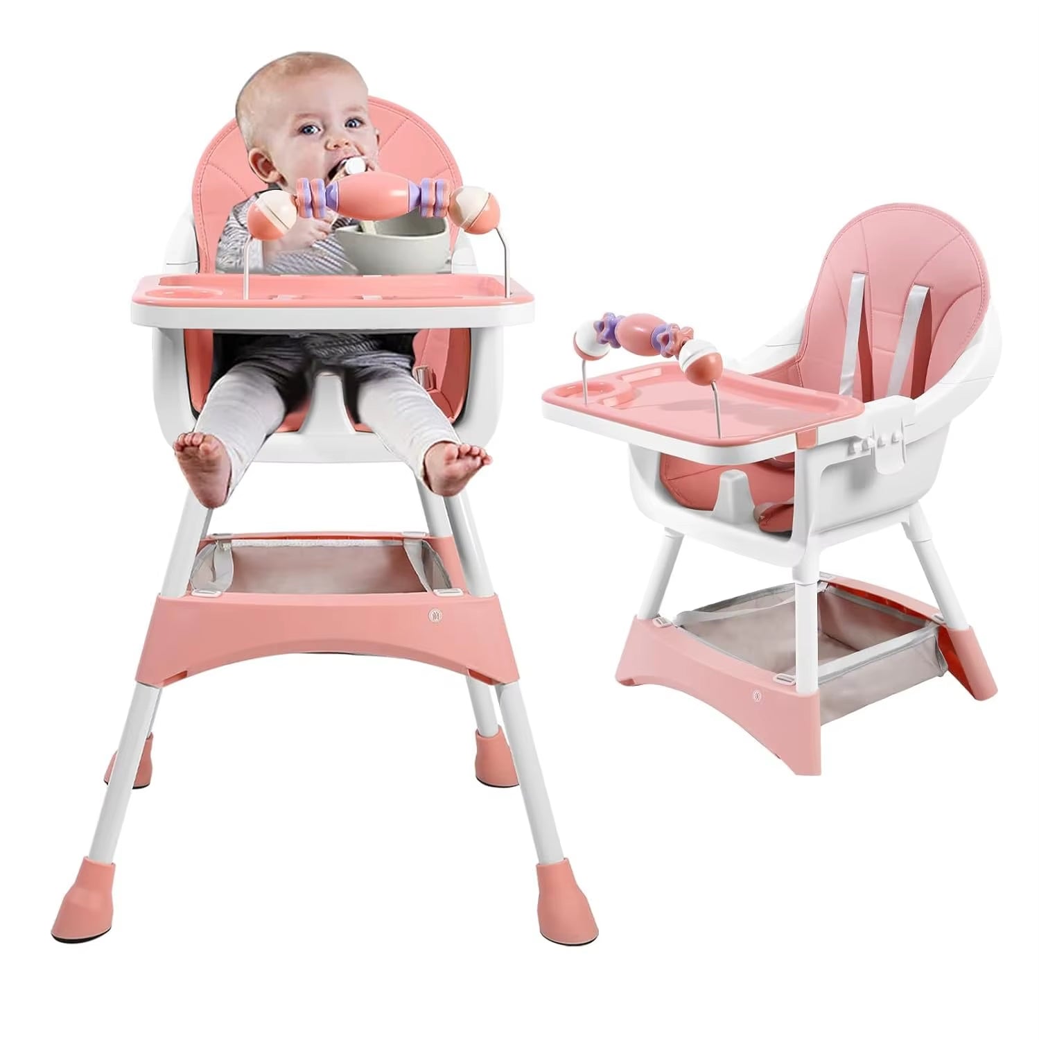 Convertible High Chair with Tray & Cup Holder