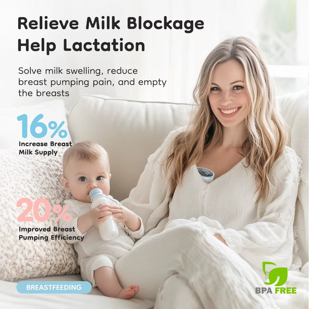 Wearable Electric Breast Pump – Hands-Free Comfort for Modern Moms 4 Modes 12 Levels Portable Hands Free Breast Pump Silent Comfort