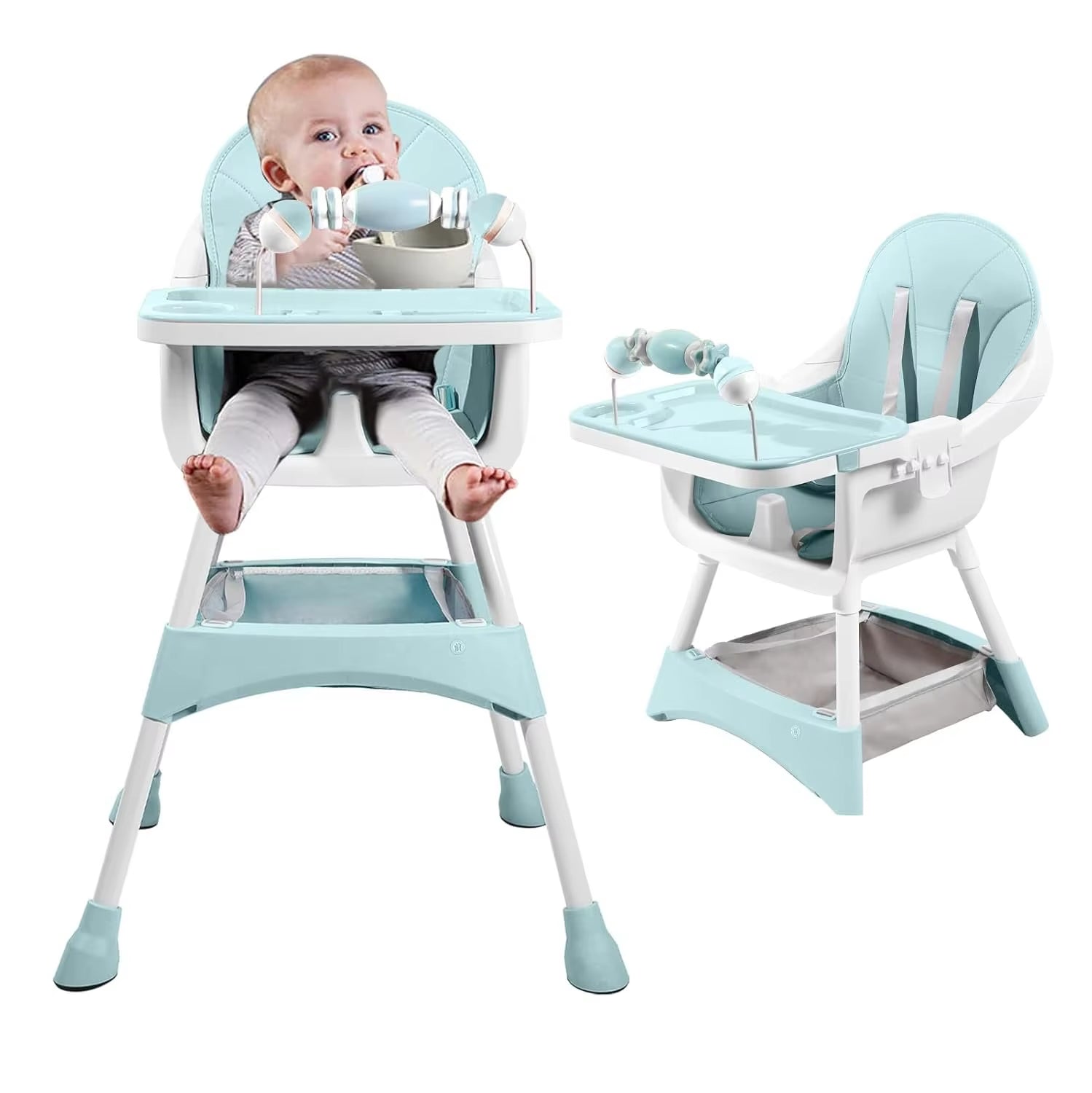 Convertible High Chair with Tray & Cup Holder