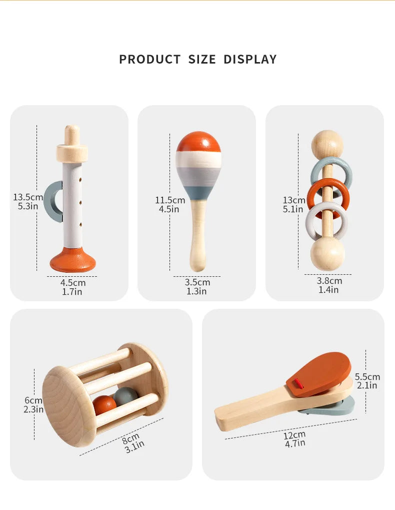 Wooden Musical Rattel Set for Toddlers