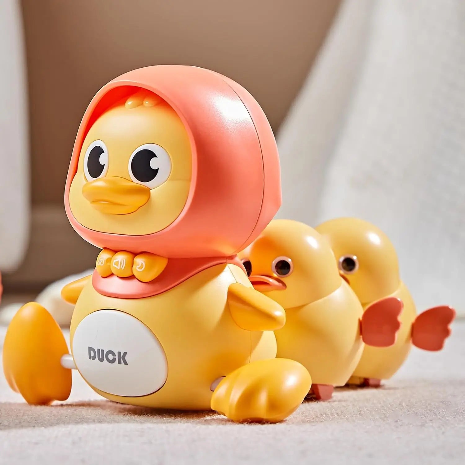 Baby Crawling Duck Toy Set – Interactive 1 Mama Duck & 2 Ducklings with Lights