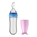 Silicone Baby Feeding Bottle With Spoon for Food,Cereal. Bottles Squeeze Spoon Milk Feeding Bottle Cup