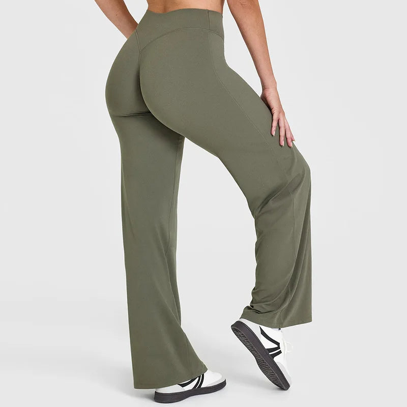 Women’s Softmotion Straight Leg Bottoms Yoga Pants – High Waisted Workout Trousers for Training, Running & Lounge