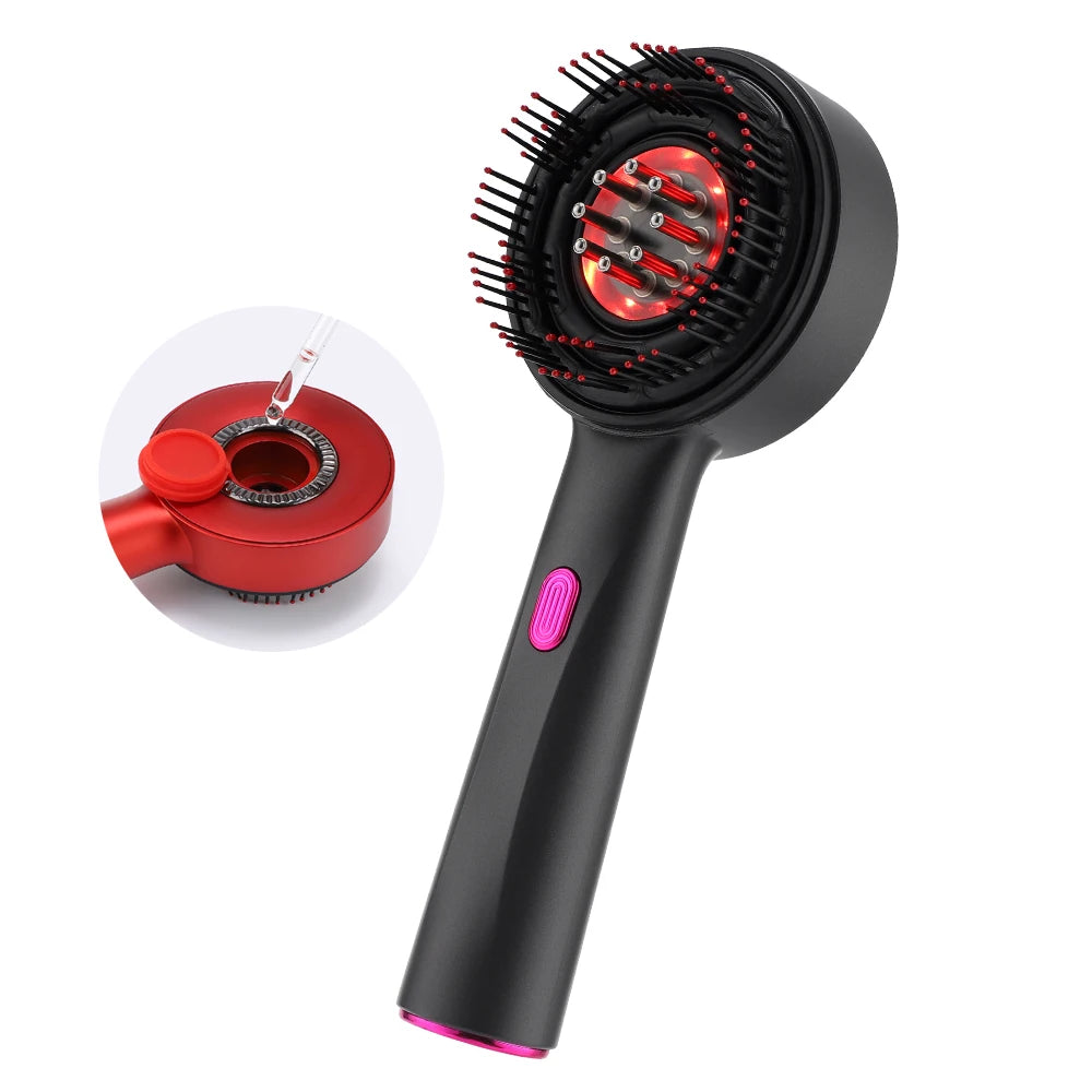 Electric Head Massager Hair Growth Comb Scalp Relax Massager LED Light Therapy Oil Applicator Anti-Hair Loss Hair Care Hairbrush