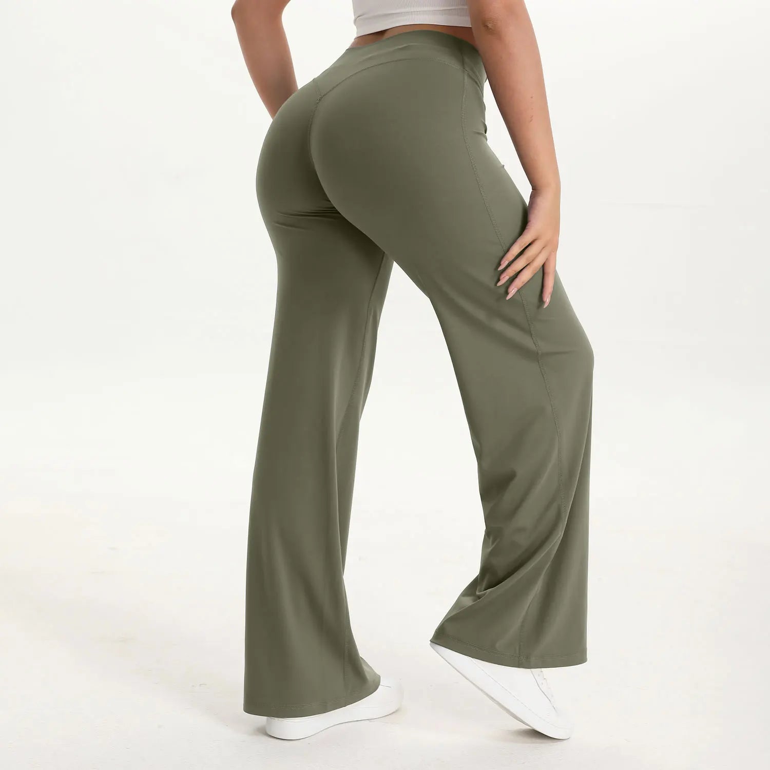 Women’s Softmotion Straight Leg Bottoms Yoga Pants – High Waisted Workout Trousers for Training, Running & Lounge