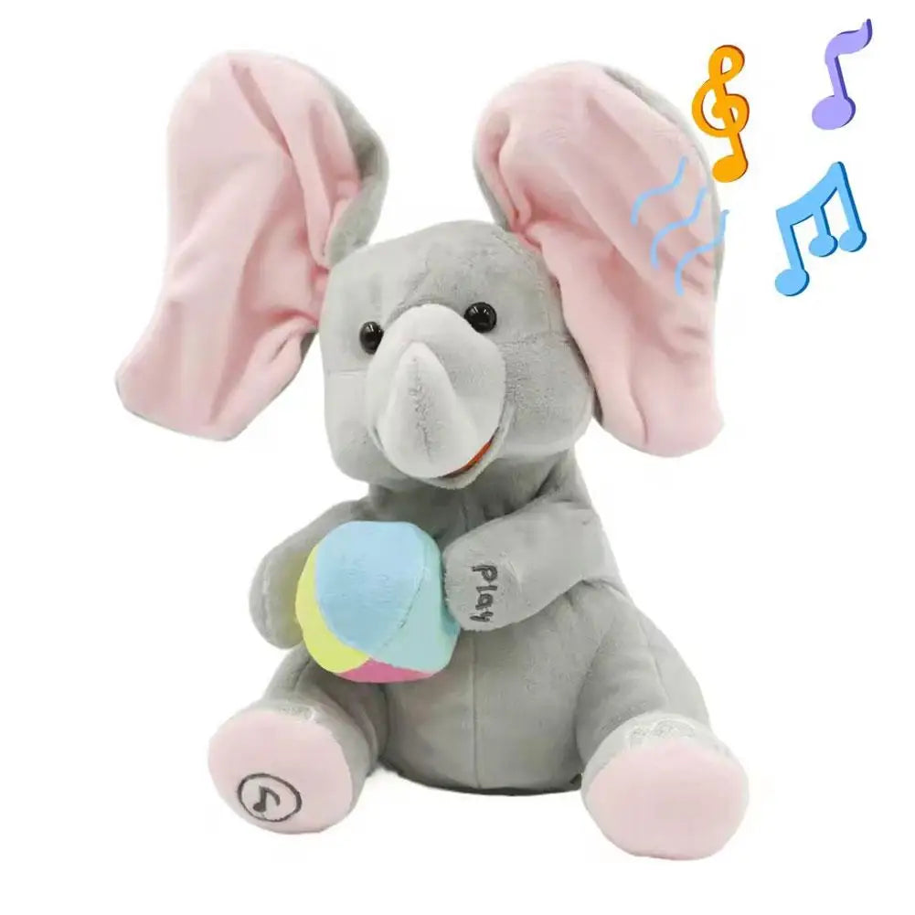 Peek-A-Boo Singing Elephant Plush Toy – Interactive Musical Stuffed Animal
