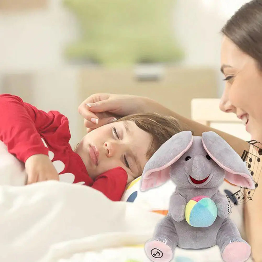 Peek-A-Boo Singing Elephant Plush Toy – Interactive Musical Stuffed Animal