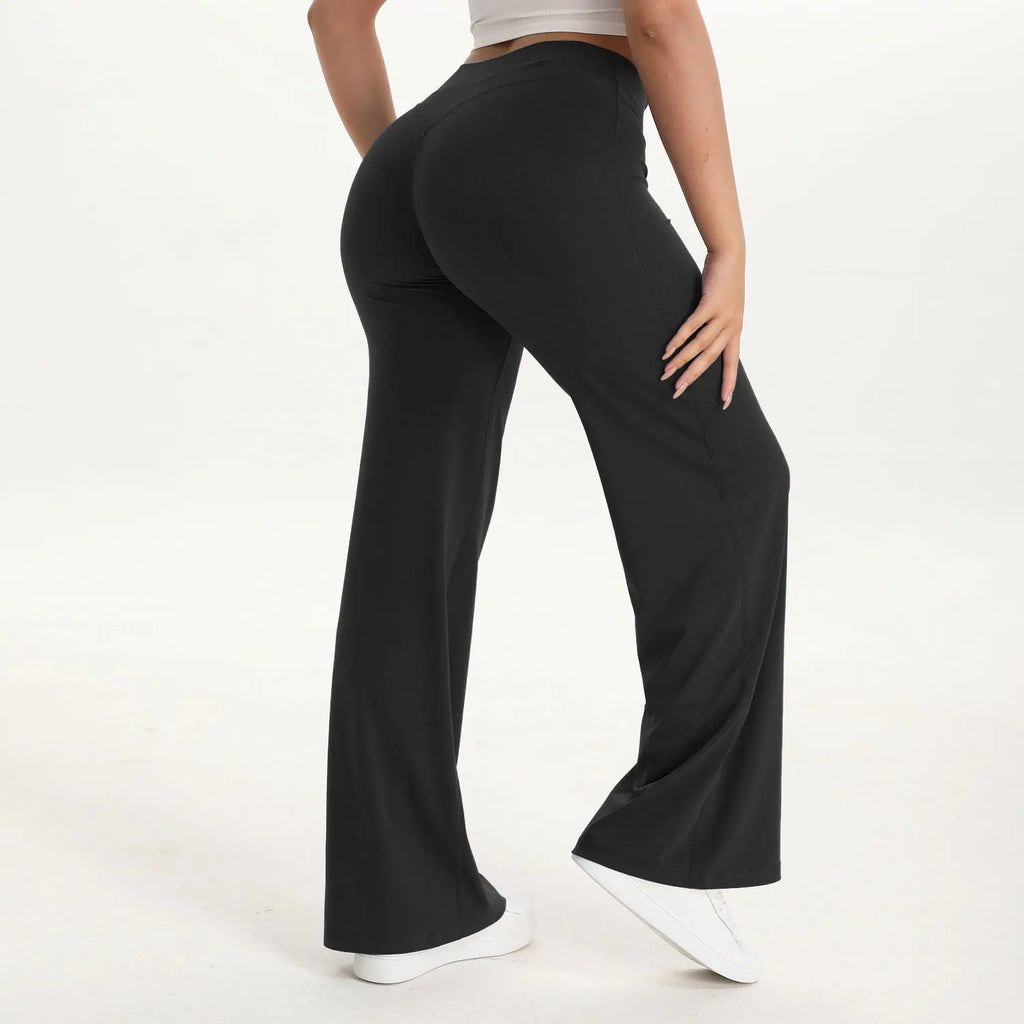 Women’s Softmotion Straight Leg Bottoms Yoga Pants – High Waisted Workout Trousers for Training, Running & Lounge