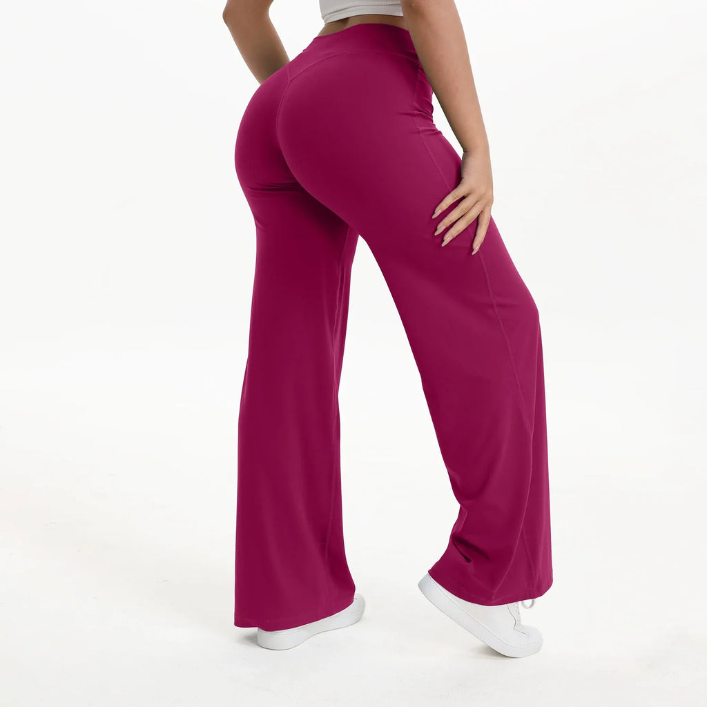 Women’s Softmotion Straight Leg Bottoms Yoga Pants – High Waisted Workout Trousers for Training, Running & Lounge