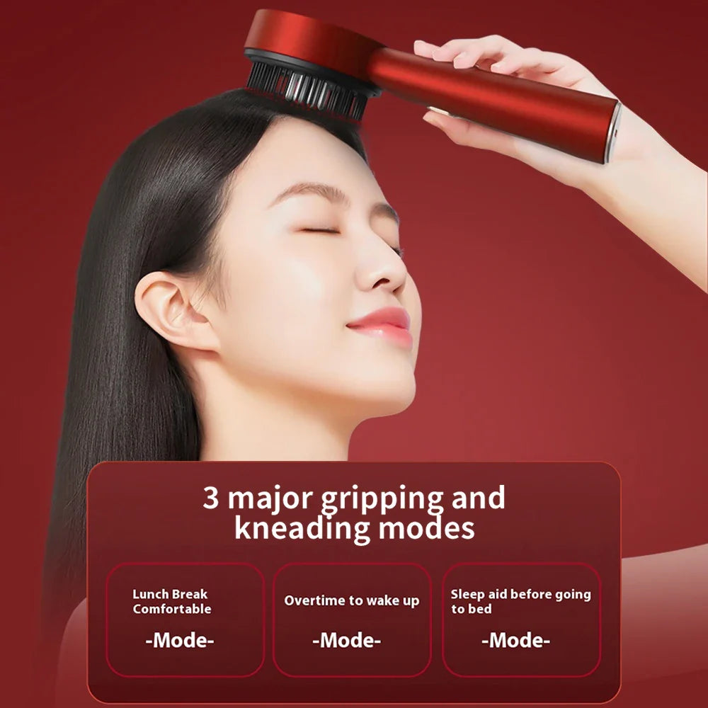 Electric Head Massager Hair Growth Comb Scalp Relax Massager LED Light Therapy Oil Applicator Anti-Hair Loss Hair Care Hairbrush