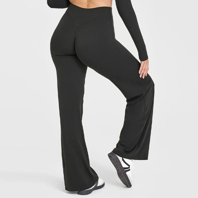 Women’s Softmotion Straight Leg Bottoms Yoga Pants – High Waisted Workout Trousers for Training, Running & Lounge