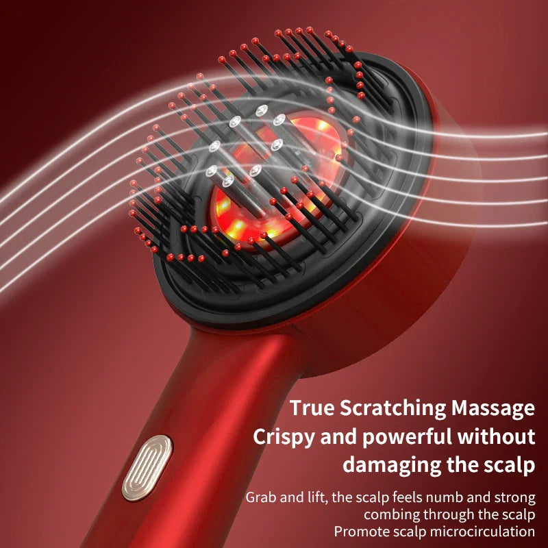 Electric Head Massager Hair Growth Comb Scalp Relax Massager LED Light Therapy Oil Applicator Anti-Hair Loss Hair Care Hairbrush