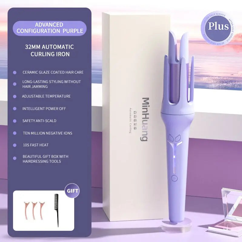 Automatic Hair Curler - Ceramic Auto Curling Iron with Digital Temperature Control