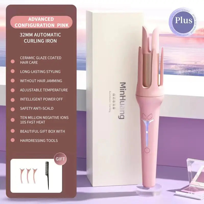 Automatic Hair Curler - Ceramic Auto Curling Iron with Digital Temperature Control