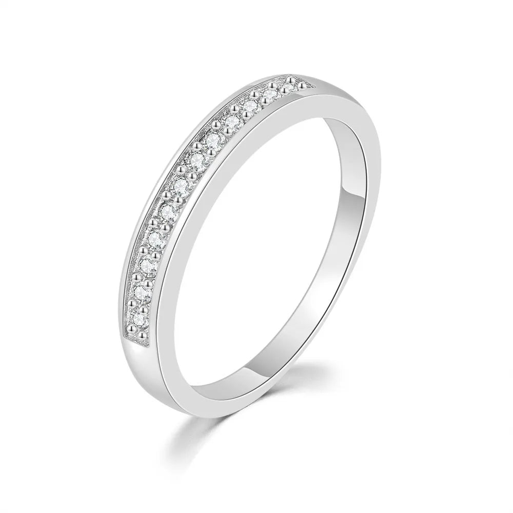 Luxurious Moissanite Diamond 7 Stone Silver Ring – S925 Platinum Plated