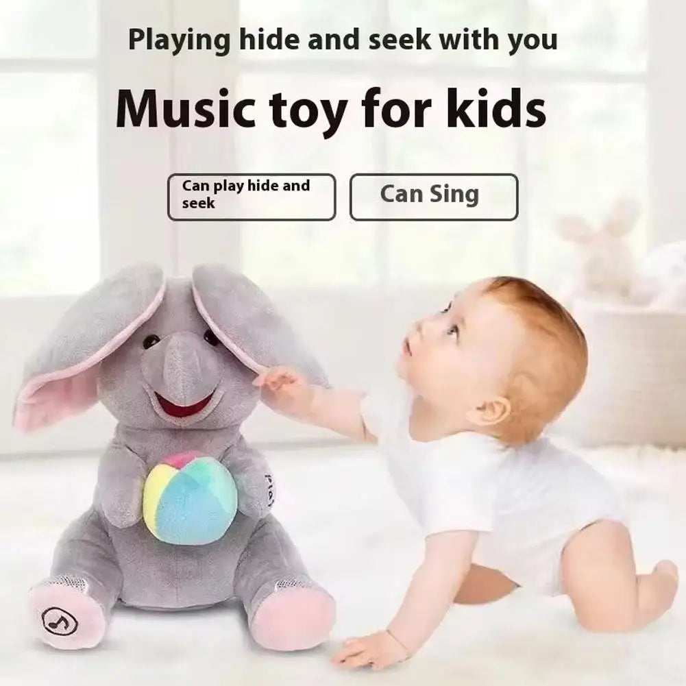 Peek-A-Boo Singing Elephant Plush Toy – Interactive Musical Stuffed Animal