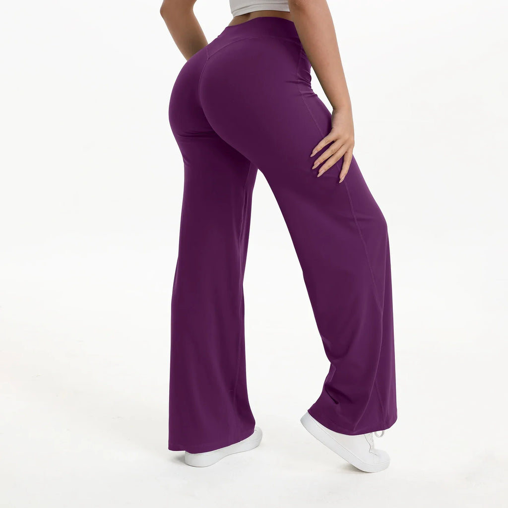Women’s Softmotion Straight Leg Bottoms Yoga Pants – High Waisted Workout Trousers for Training, Running & Lounge