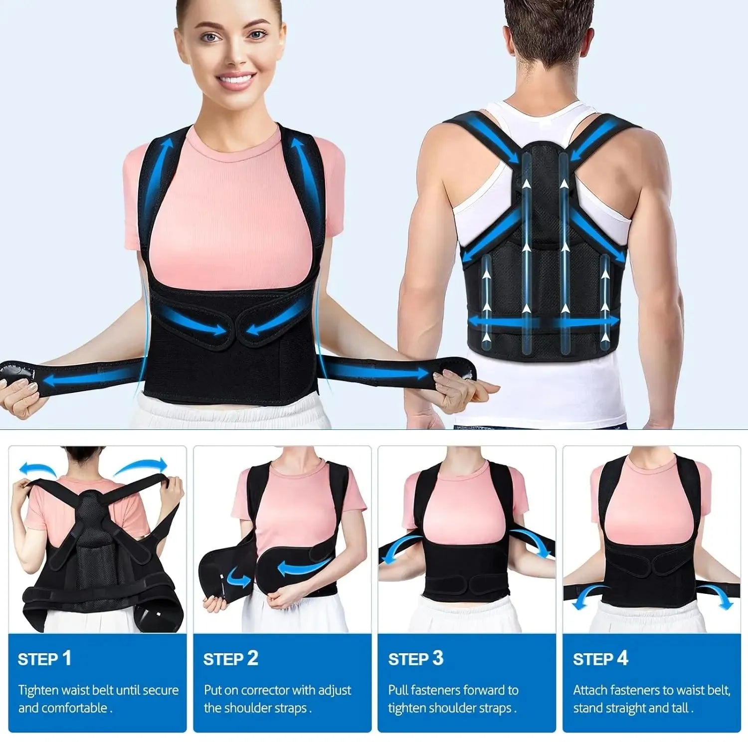 PostureFix™ posture corrector for back pain, Luxury posture support brace, Anti Hunch Back Posture Corrector Brace