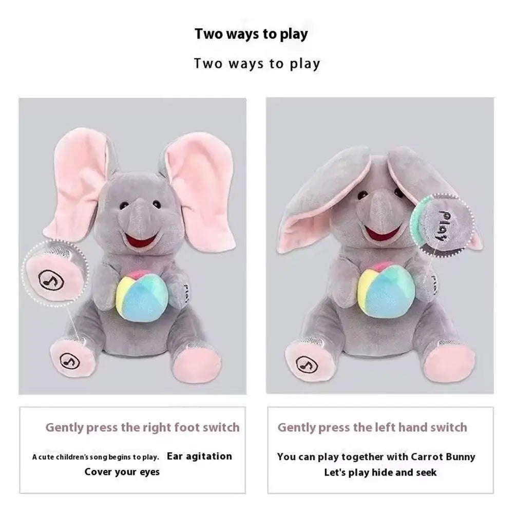 Peek-A-Boo Singing Elephant Plush Toy – Interactive Musical Stuffed Animal