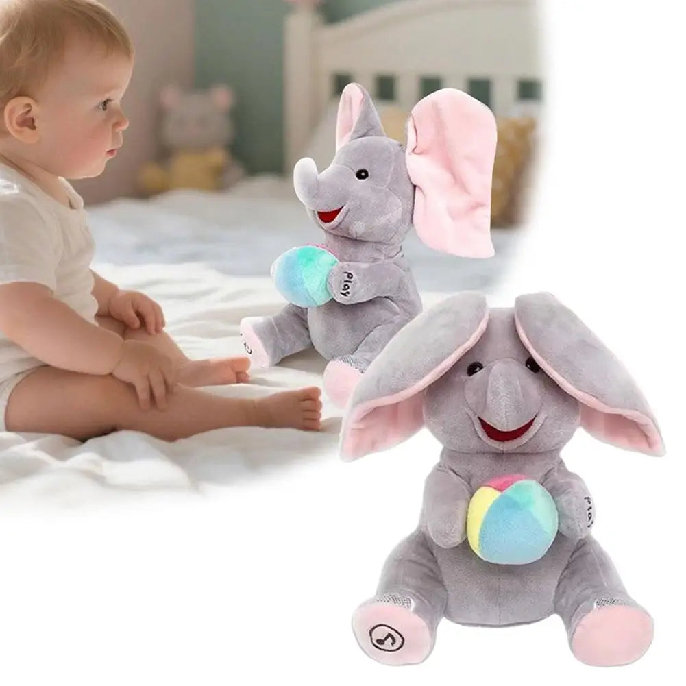 Peek-A-Boo Singing Elephant Plush Toy – Interactive Musical Stuffed Animal