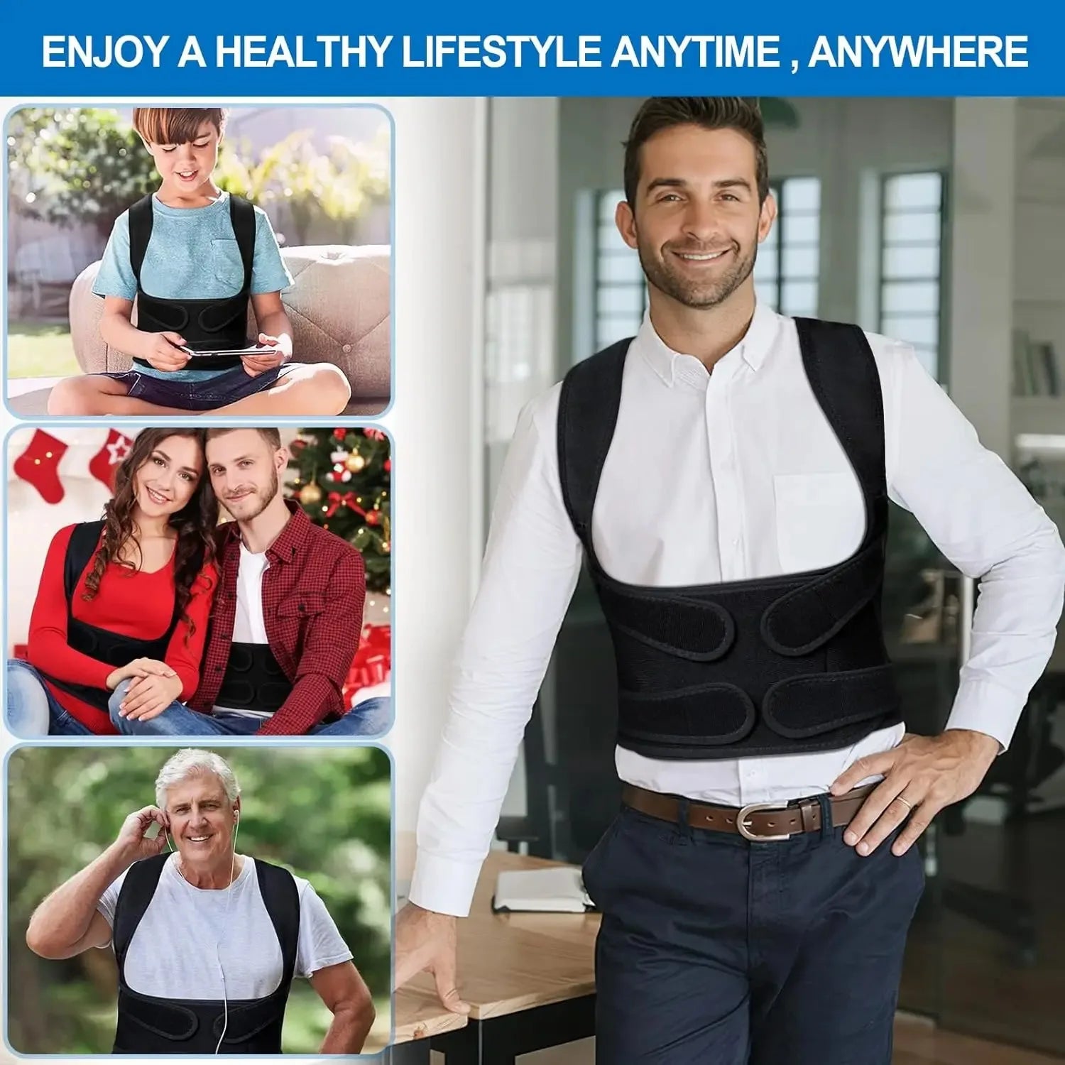 PostureFix™ posture corrector for back pain, Luxury posture support brace, Anti Hunch Back Posture Corrector Brace