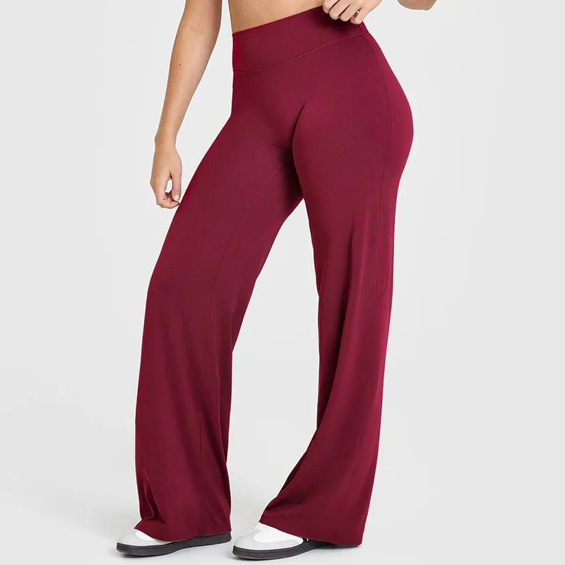 Women’s Softmotion Straight Leg Bottoms Yoga Pants – High Waisted Workout Trousers for Training, Running & Lounge