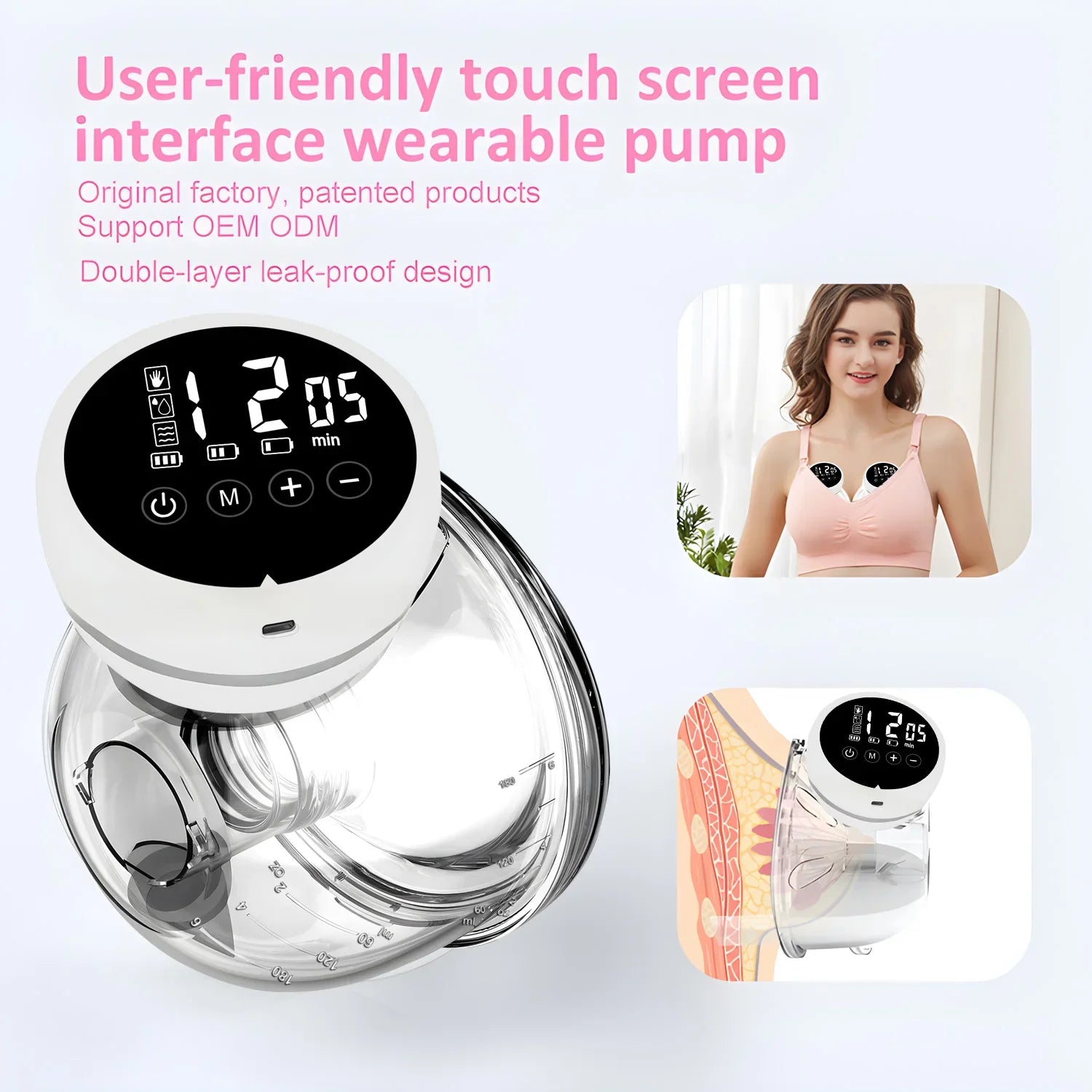 USB Wearable Breast Pump for Breast Milk Milking Electric Automatic Breast Pump