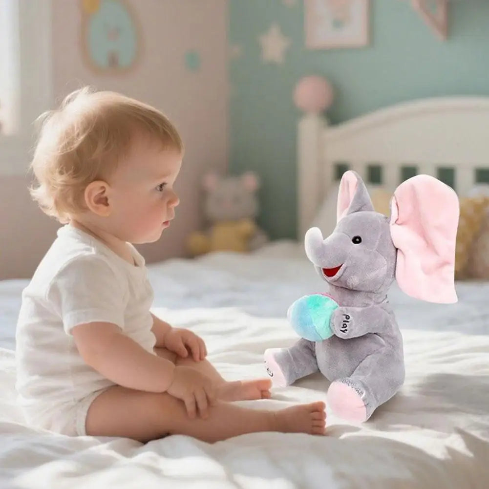 Peek-A-Boo Singing Elephant Plush Toy – Interactive Musical Stuffed Animal