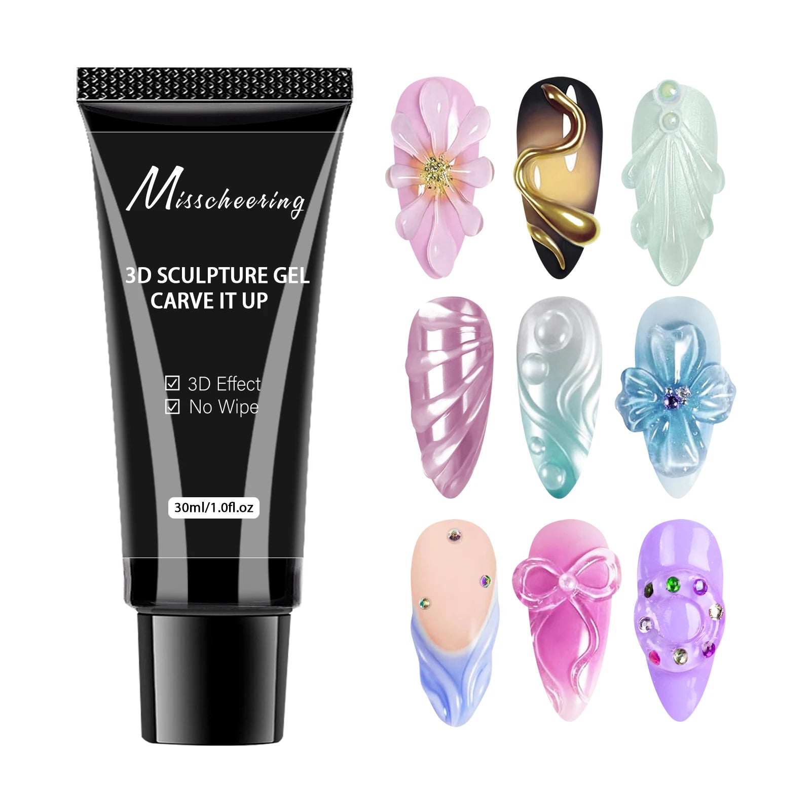 10ml 3D Nail Art Gel - DIY Designs,Waterproof Sculpting gel，Waterproof Nail Art Design Gel for Intricate Carvings & Shapes