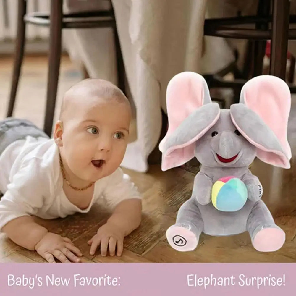 Peek-A-Boo Singing Elephant Plush Toy – Interactive Musical Stuffed Animal