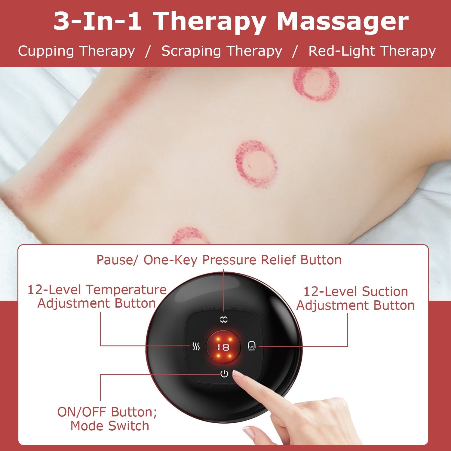 Electric Cupping Therapy Massage - Vacuum Therapy Cupping Therapy Device /Temperature and Suction